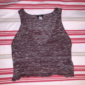 Urban Outfitters BDG Maroon Cropped Knit Tank Sz L